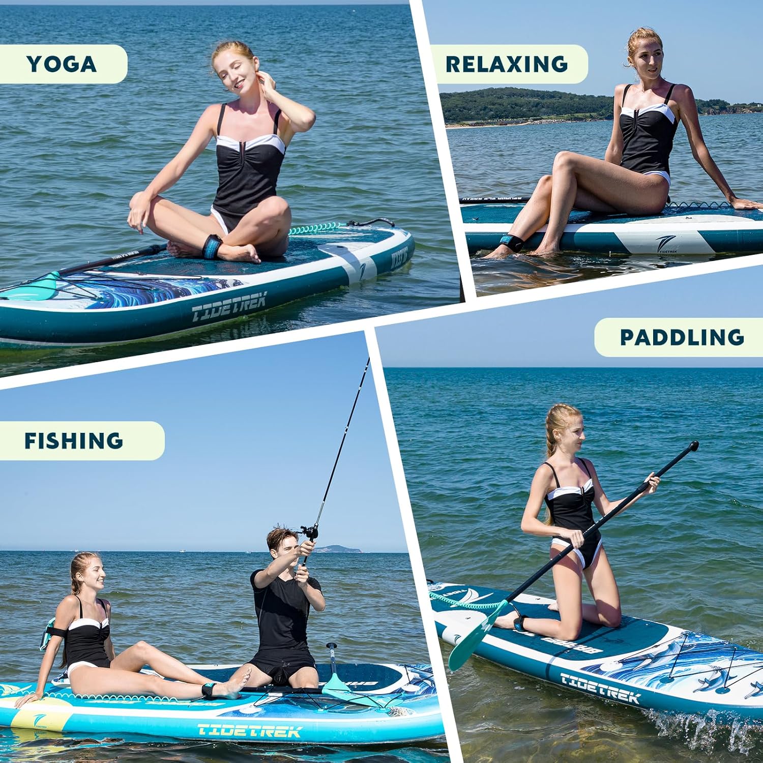 11'/11'6" x 33"/34" x 6" Inflatable SUP Paddle Board – Extra-Wide, Stable Stand Up Paddle Board with Premium Full Accessory Set for Adults & Youth