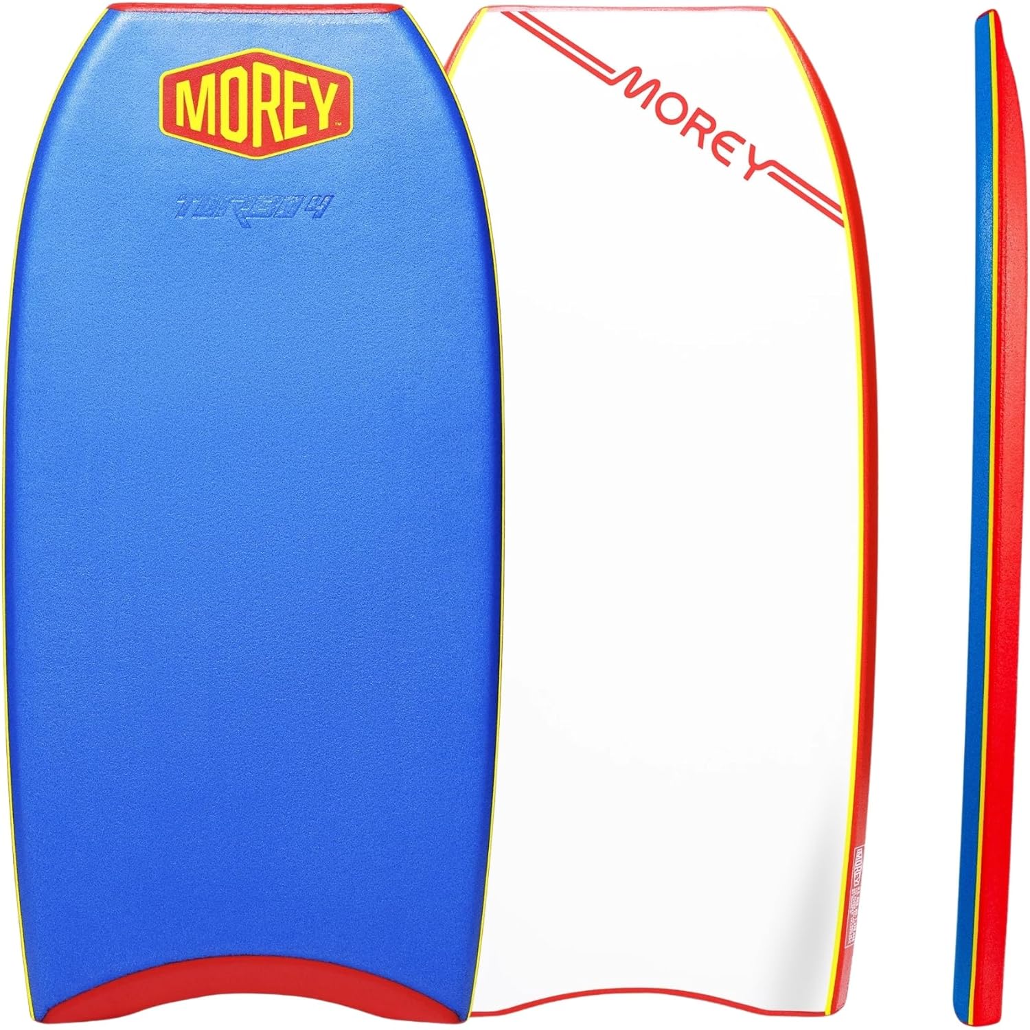 MOREY® Boogie Body Board Turbo 4 Classic. The Original Body Boards for Beach; Dual Stringer, PE Core, & HDPE for Slick Bottom (2026 Model)
