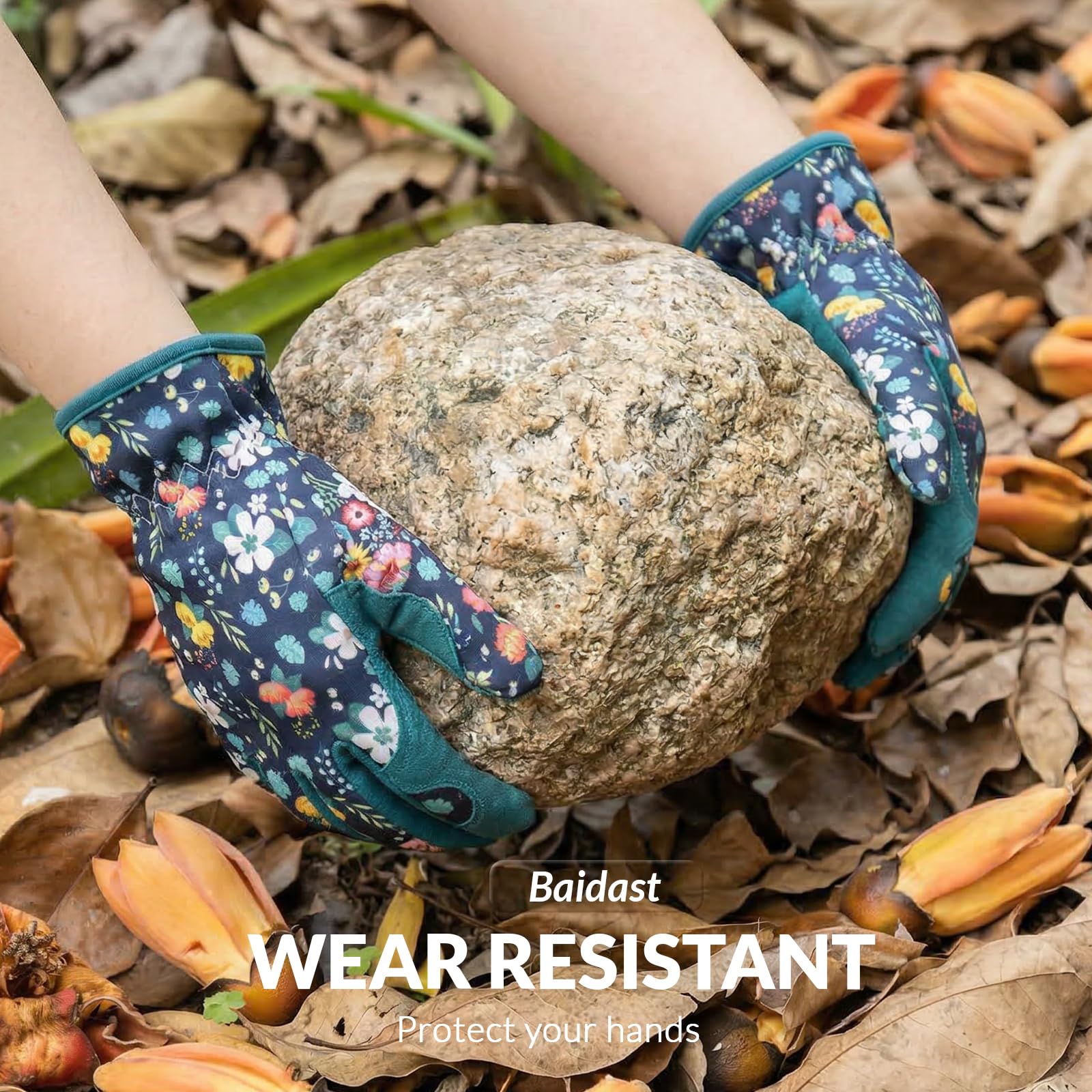 Baidast Guantes de jardinería para mujer, guantes de jardín para mujer, a prueba de espinas, regalos para mujeres, excavación, plantación, poda, deshierbe (azul)