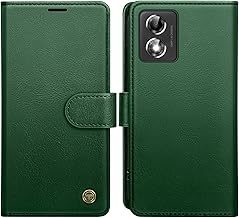 for Motorola Moto E14 / G04 / G24 Case, Flip Wallet Leather Phone Case with [4 Card Slots][RFID Blocking] Magnetic Protective Shockproof Cover for Moto E14 / G04 / G24 Case - Green