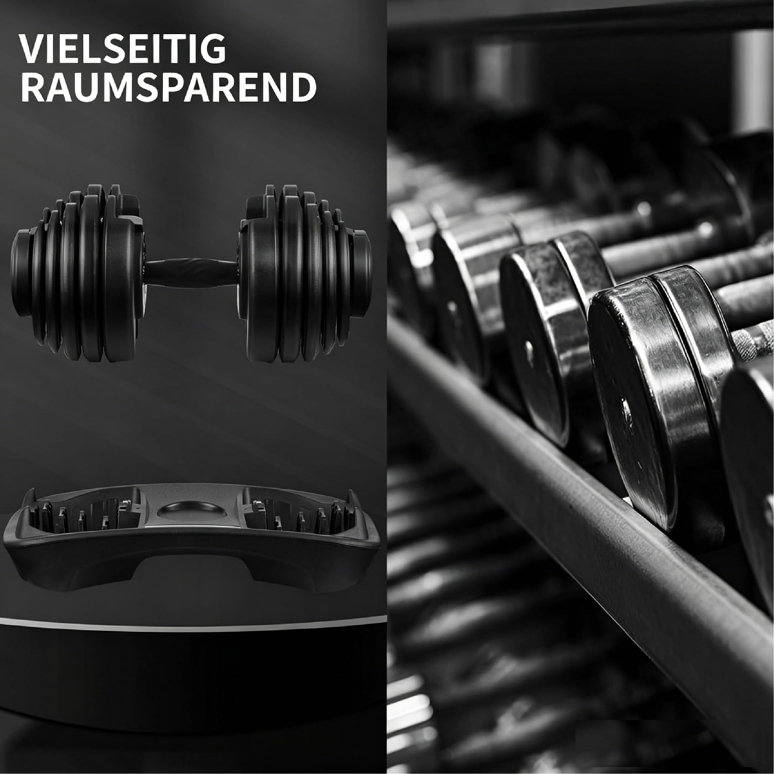 Verstellbare Hanteln 12kg-40kg, Männer & Frauen | Einstellbare Platzsparende Hantel, Verstellbare Kurzhanteln, Anti-Rutsch Griff, Platzsparend
