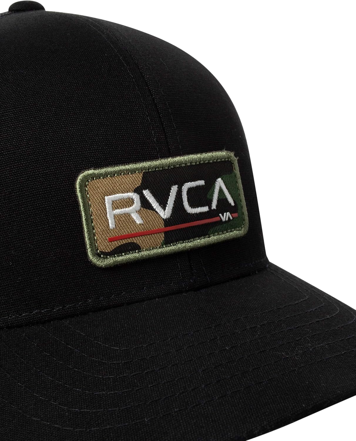 RVCA Men's Curved Brim Trucker Hat, Structured Hat with Curved Bill, Adjustable Snapback Closure