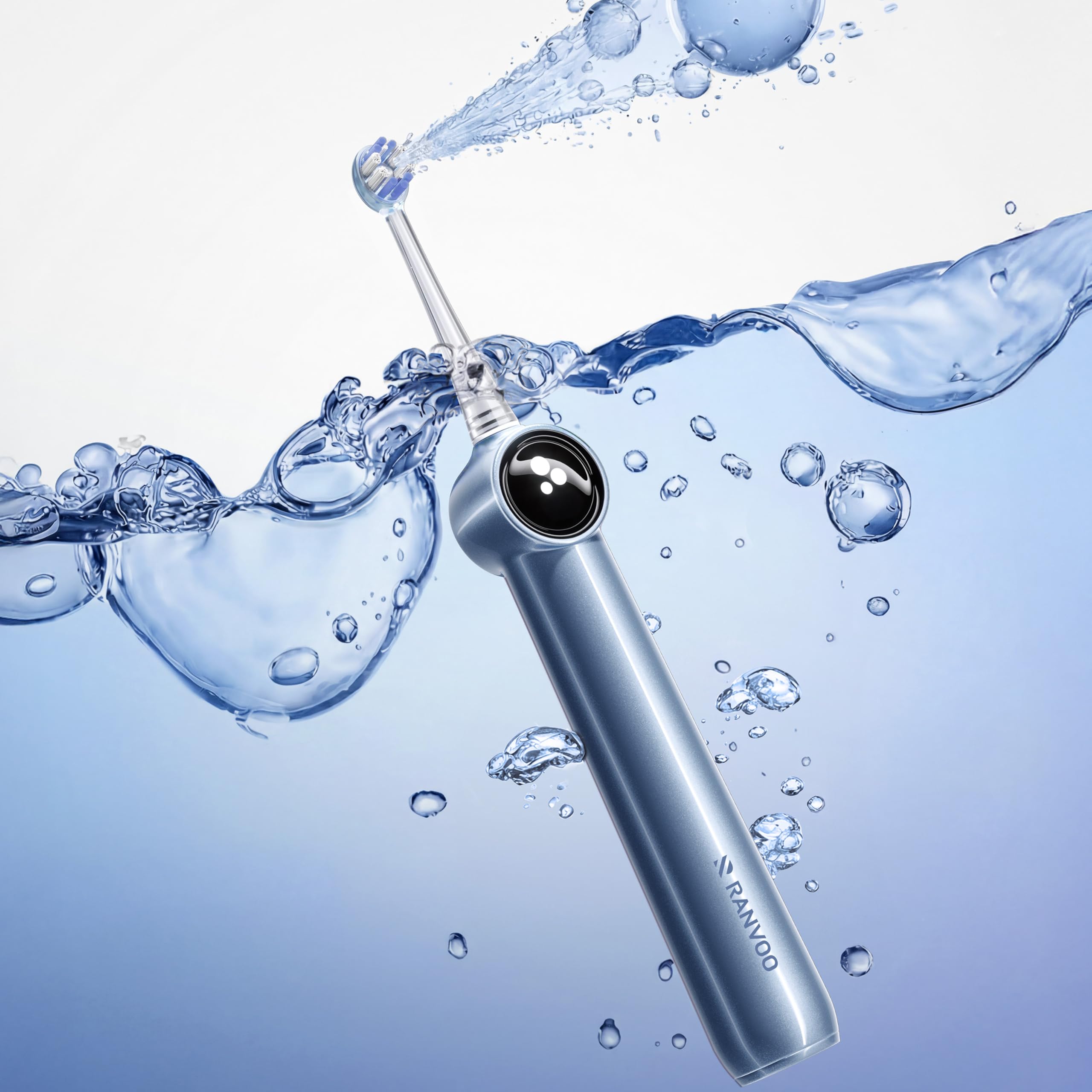 RANVOO AirJet X5 Next-Gen Jet-Flow Maximum Clean Power Sonic Electric Toothbrush 100 Plaque Removal Whitening Gum Care 60-Day