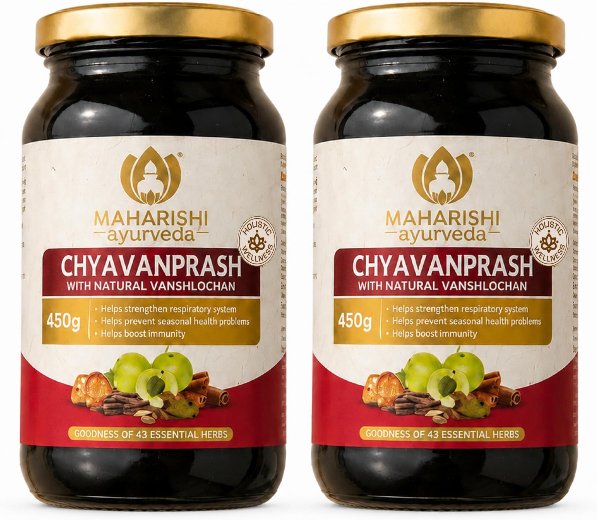 Maharishi Ayurveda Authentic Chyavanprash with Honey, Jaggery & Ghee | All-Season Immunity Booster Chyawanprash | With Pure Vanshlochan | Supports Strength & Stamina | 450 g Pack of 2