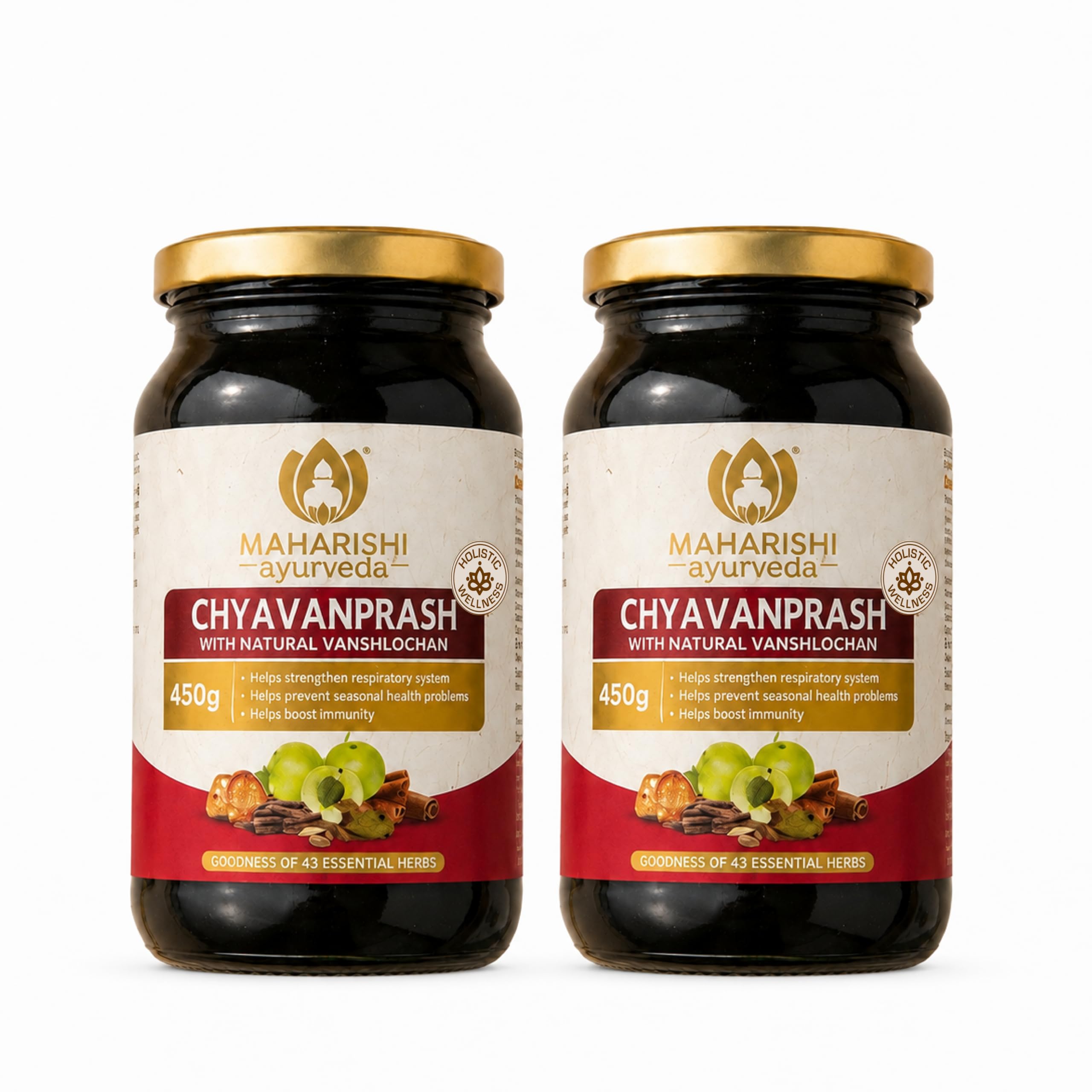 Maharishi Ayurveda Authentic Chyavanprash with Honey, Jaggery & Ghee | All-Season Immunity Booster Chyawanprash | With Pure Vanshlochan | Supports Strength & Stamina | 450 g Pack of 2
