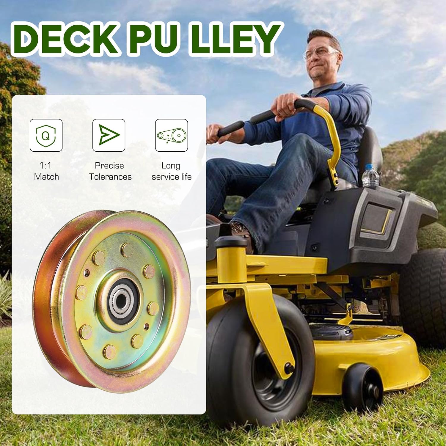 Flat Idler Pulley 44 50 inch Deck for Cub Cadet MTD Z-Force 44 48 50 S 54-KH 60 LTX1050 ZTL7500 Tank 48 60 L48-KH L60-KH S6031 S6032 02004447 01004101 756-04400 1 Pack