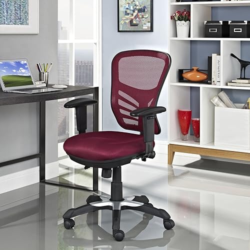 Miniatura 2 de Modway silla de oficina articulada, color verde, Polipropileno, Malla roja