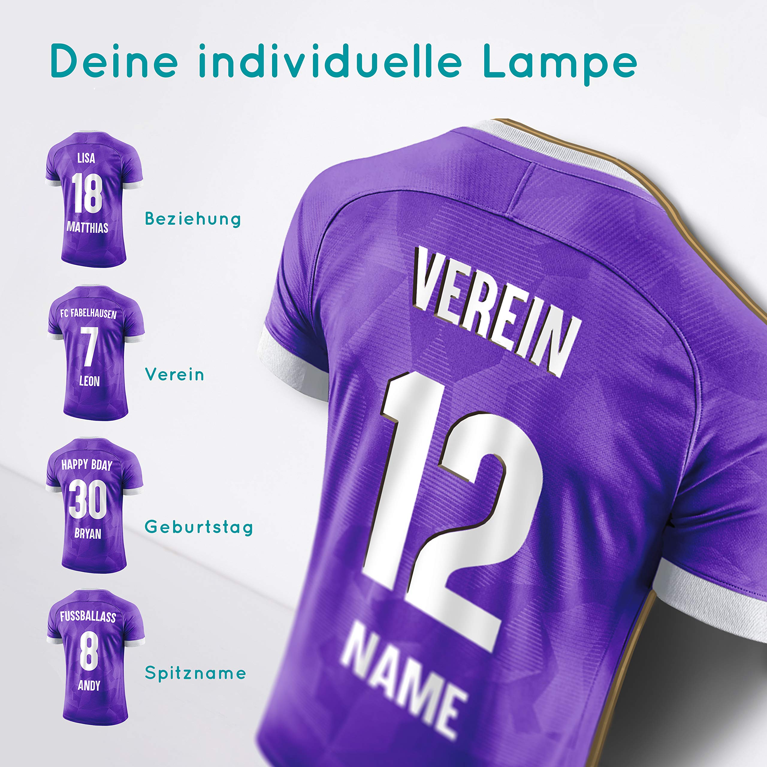 Elbeffekt Trikotlampe für Osnabrück Fans aus Holz - personalisierbares Geschenk - schenke dein individuellen Osnabrück Fanartikel aus Echtholz