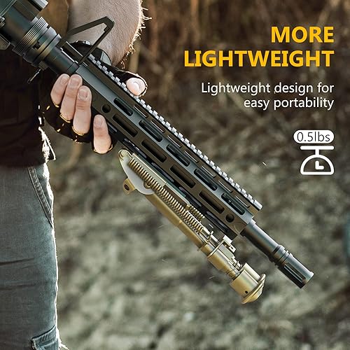 Miniatura 7 de CVLIFE Bípode de rifle ligero de 6 a 9 pulgadas para riel M (0.54 libras) se fija directamente para caza y disparos