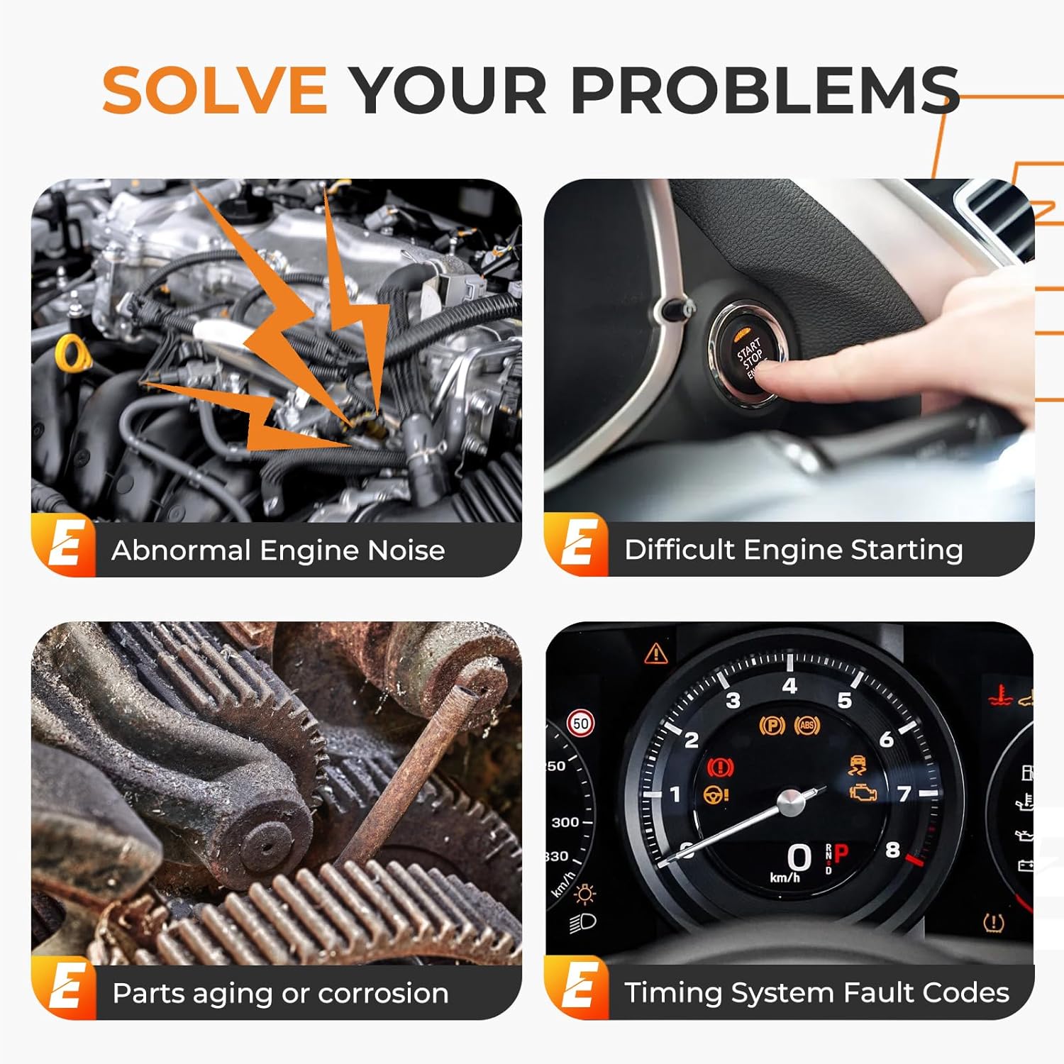 Autoexact 24321-2E010 Timing Chain Kit w/Intake & Exhaust VVT Gear Sprocket Fit for 1.8L 2.0L 2015-2020 Kia Forte Soul Sportage 2011-2020 Hyundai Elantra Kona Tucson 24370-2E010 24350-2E011