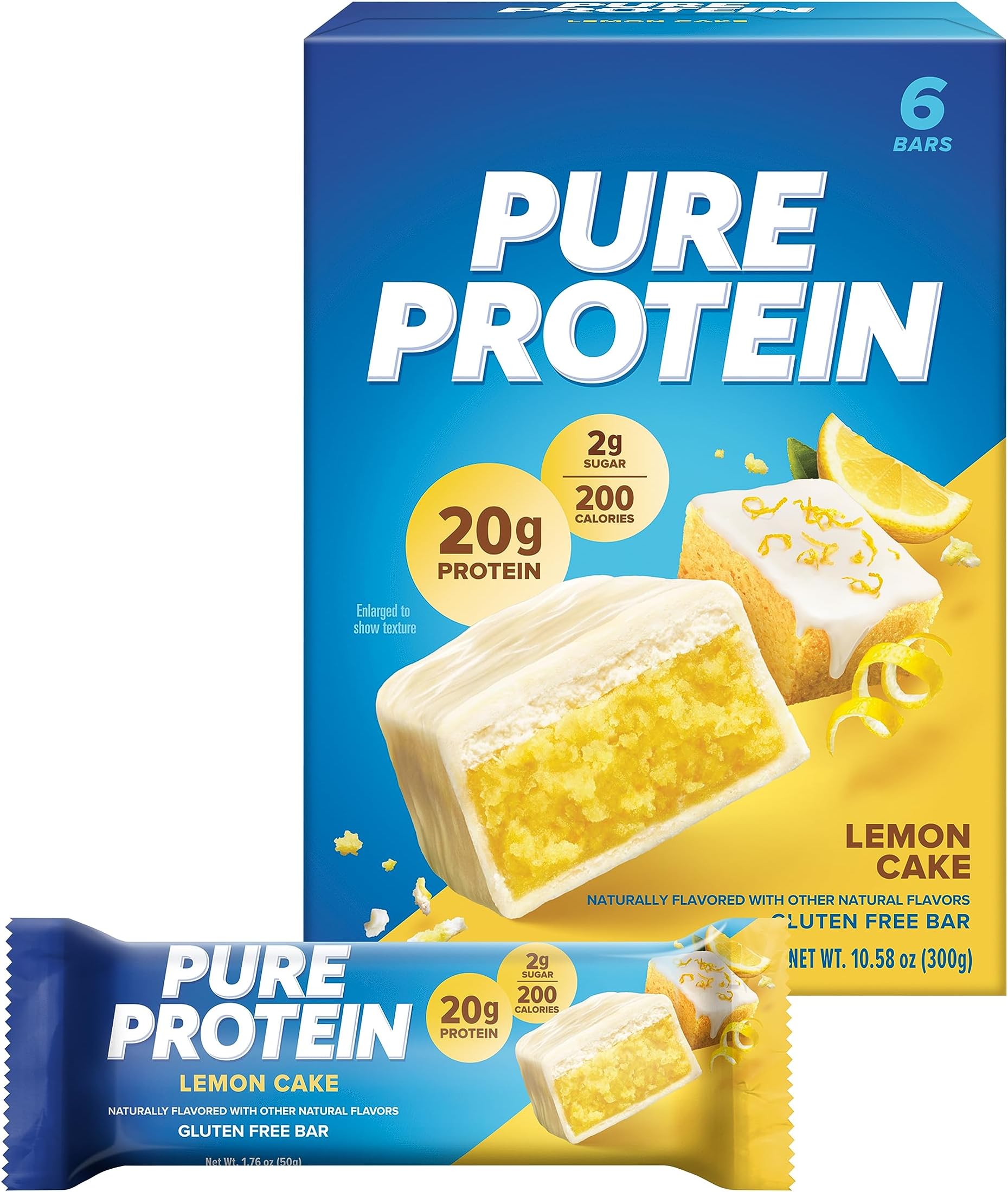 Lemon Cake Bar, 6 Bars, 1.76 oz (50 g) Each