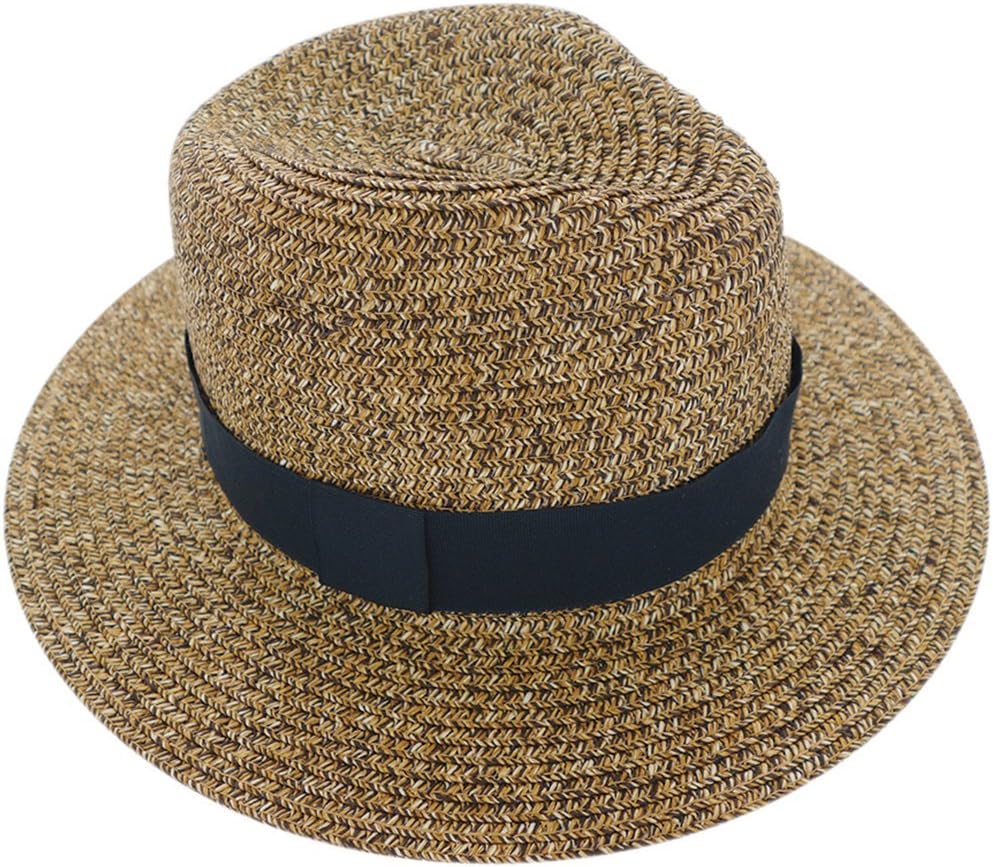 TSUBOMI Two Tone Straw Panama Hat Brown