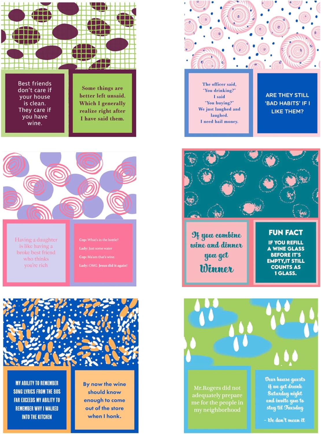 Cocktail Napkin, 6 Pack Drinking Friends humorous