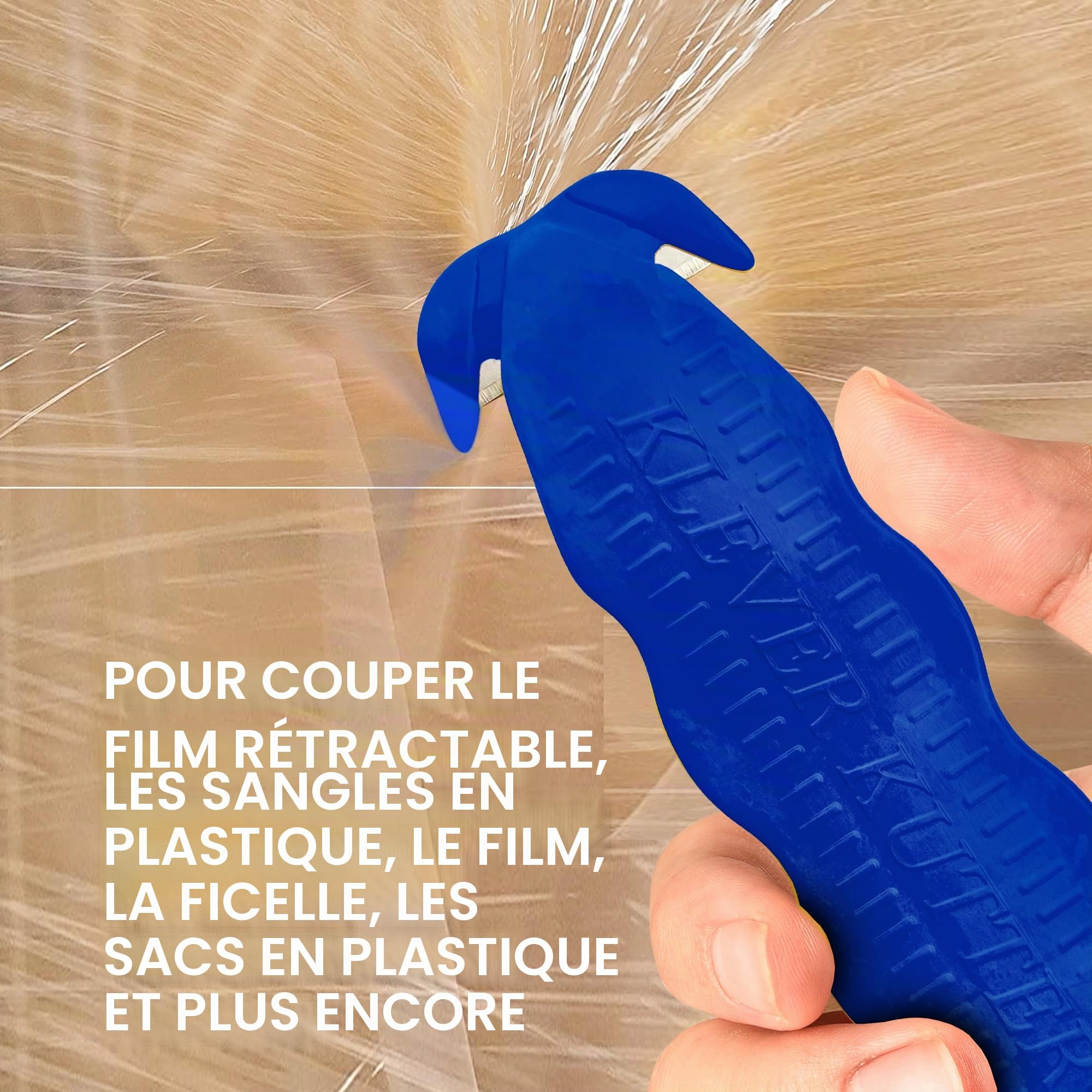 Klever Innovations KCJ-1B Lot de 10 emporte-pièces de sécurité, polymères en plastique avancés, 10 cm, Bleu