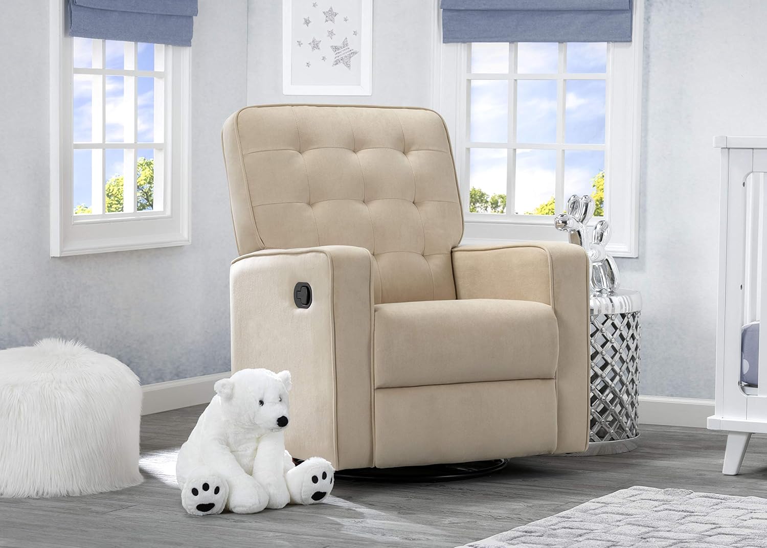 Delta Children Gavin Recliner Glider Swivel Chair Featuring LiveSmart Fabric by Culp - Stain-Resistant, Repels Moisture, Kid & Pet-Friendly Fabric, Sisal