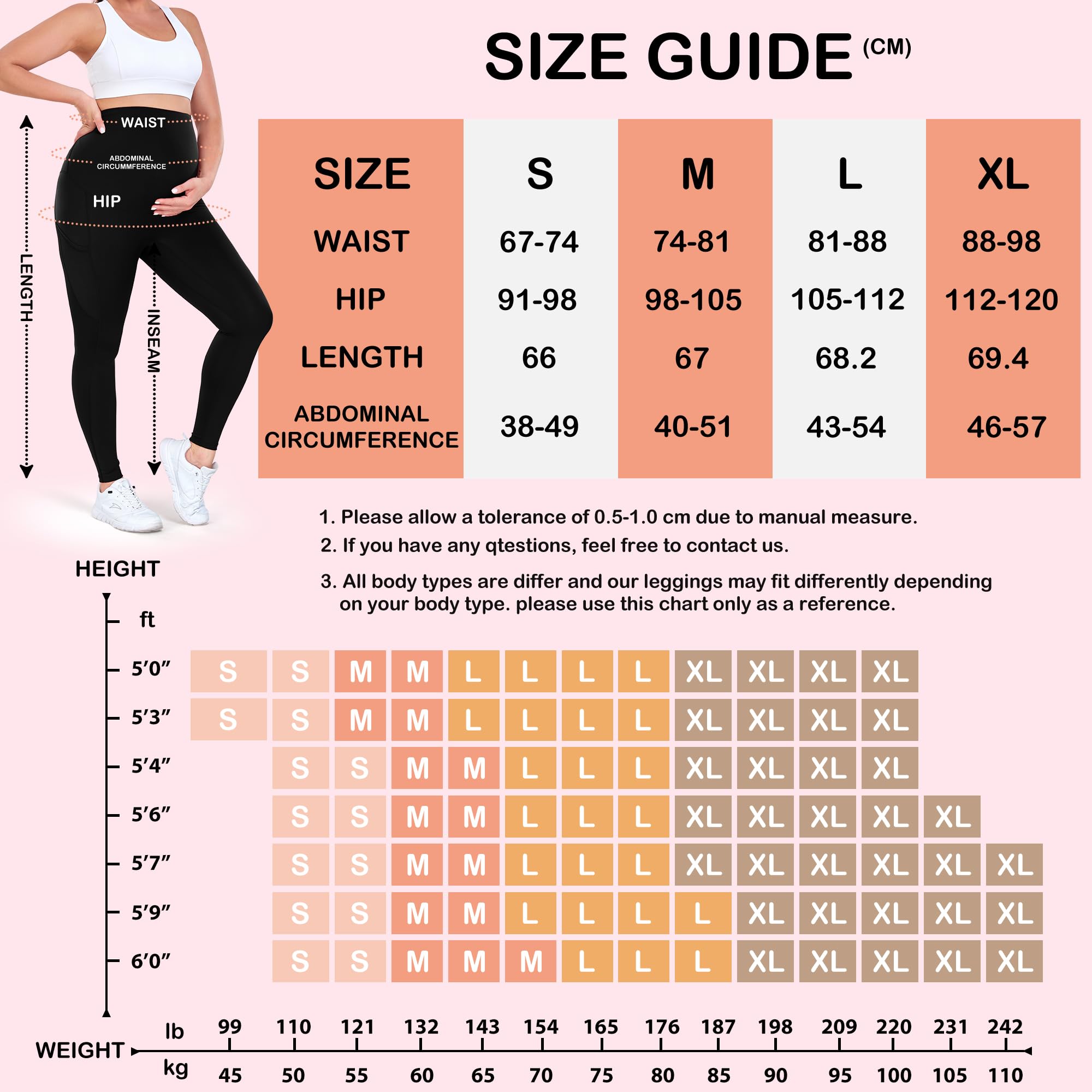 STARBILD Legging de Grossesse avec Poches sur Le Ventre