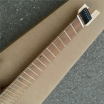 Electric Guitar Starter Beginner Pack Seven String Oblique Fret Headless Electric Guitar With Blue Burl Surface