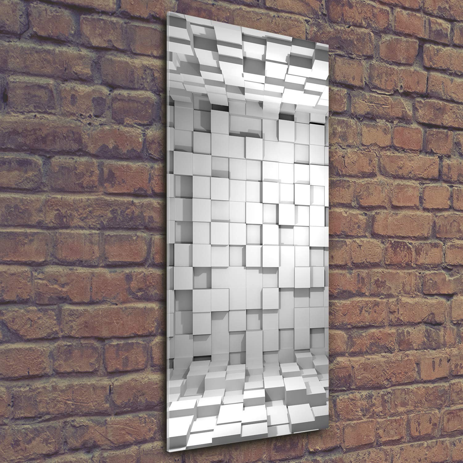 Tulup - Cuadro de Cristal Acrílico - 50x125cm - Impresion en Vidrio Plexiglás - Pintura Acrílica Póster - Cuadro Listo para Colgar - Decoración Sala Cocina - Arte: Moderno Y Clásico - Gris - Cubitos