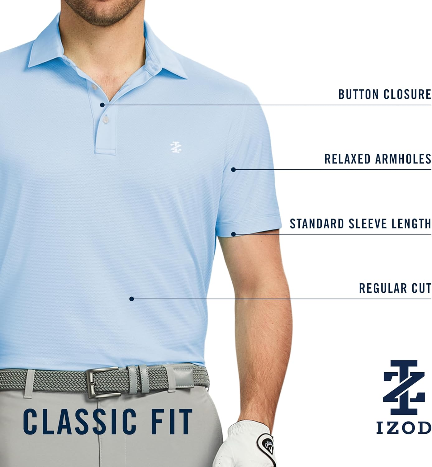 Izod Mens Swingflex Performance Mesh Polo - Image 4