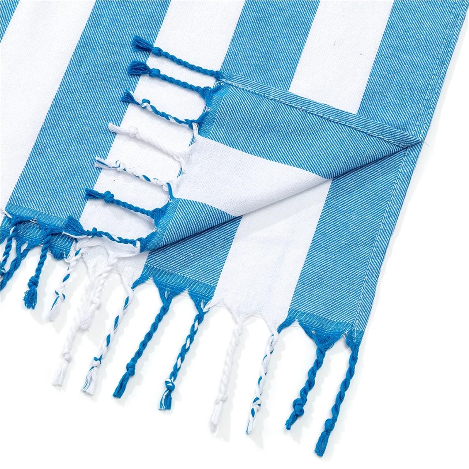 Poncho de Surf à Séchage Rapide Serviette de Plage rayée Portable, résistante au Sable et à séchage Rapide, Peignoir Poncho Surf en Coton, Robe Langer Capuche(Blue)