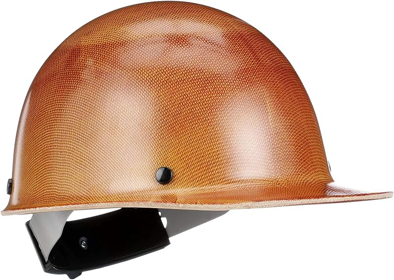 MSA 816651 Skullgard Cap Style Safety Hard Hat with Swing Ratchet Suspension | Non-slotted Cap, Made of Phenolic Resin, Radiant Heat Loads up to 350F - Standard Size in Tan