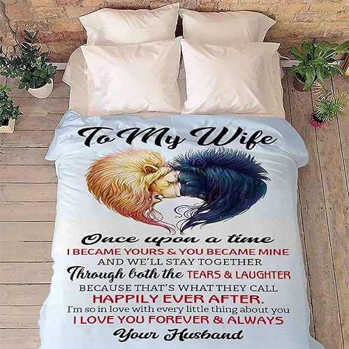 Miniatura 5 de Once Upon A Time I Became Yours and You Became Mine Happily Ever After, manta de forro polar prémium para tu esposa con citas, cumpleaños de San