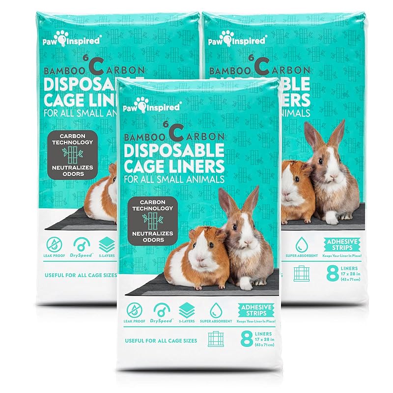 Forração descartável para gaiola de pequenos animais Paw Inspired 43 x 71 cm, pacote com 24