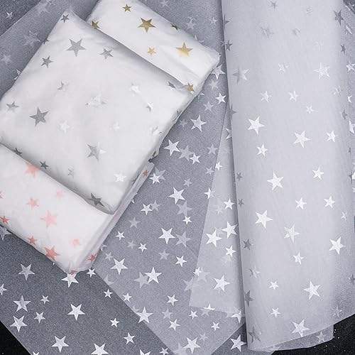 Miniatura 2 de MR FIVE Papel de seda de estrella a granel, 20 x 28 pulgadas, papel de seda de estrella para bolsas de regalo, papel de seda de estrella para