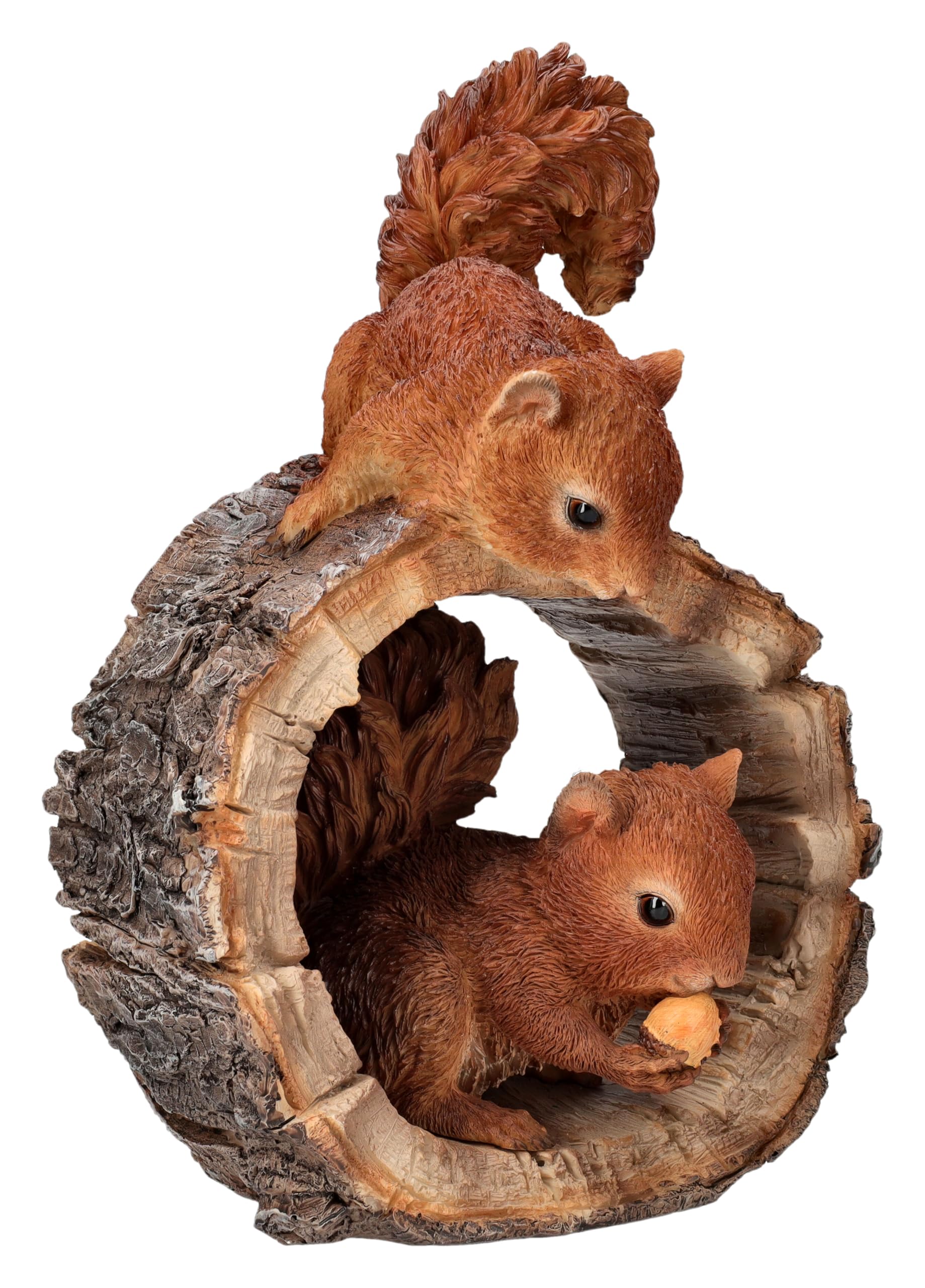 Gartenfigur Eichhörnchen Paar spielend – Lebensechte HotAnt Tierfigur, 23 cm, wetterfest & handbemalt