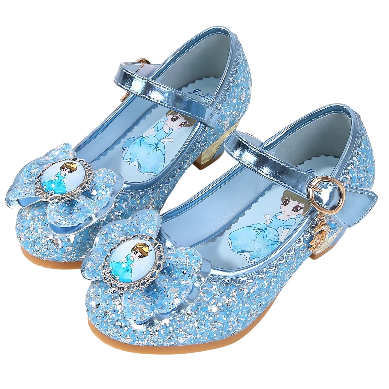 Chaussures Danse Paillettes Princesse Elsa Enfant Fille Costume Cosplay Fête