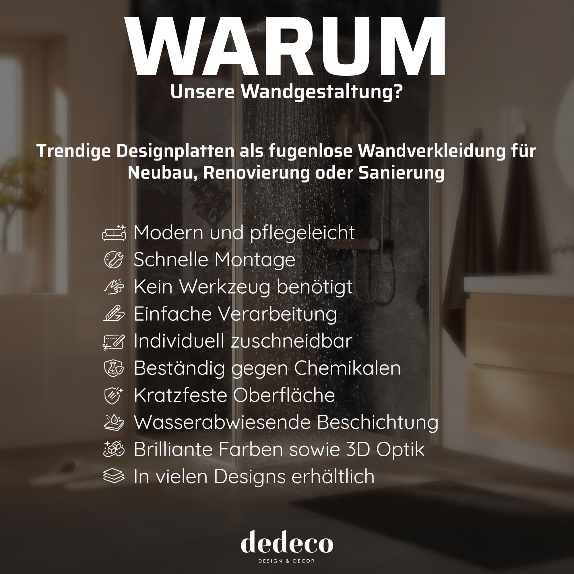Dedeco Tylna ścianka kuchenna z motywem: Płytki aluminiowe V3, 3 mm jako ochrona przed pryskaniem, ścianka kuchenna, płyta kompozytowa wodoodporna, w zestawie błyszczący lakier UV, wszystkie podłoża, 220 x 60 cm