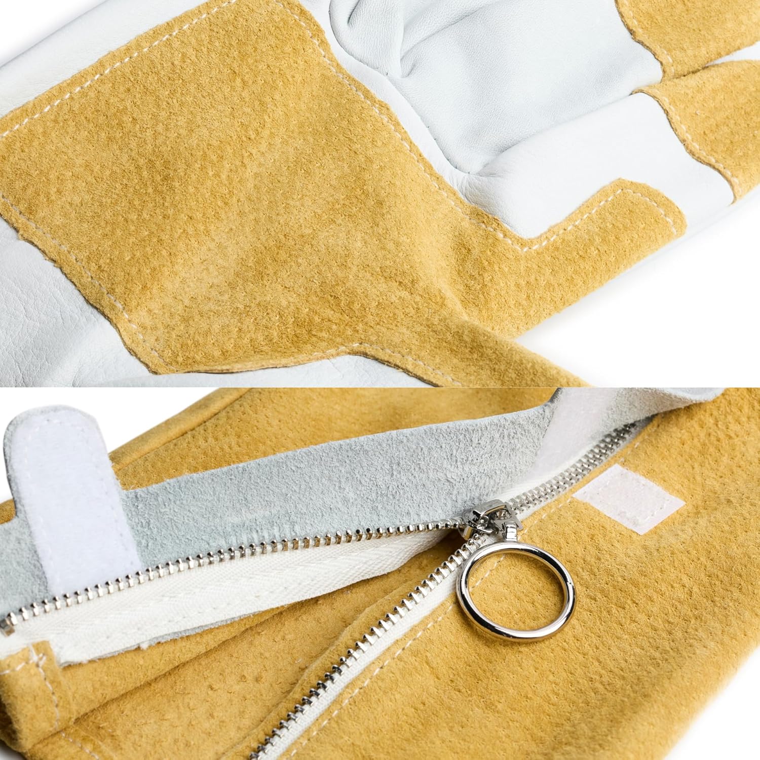 Zip-Up Rose Pruning Gloves | Leather Gauntlet Gardening Gloves | Long Forearm Thorn Protection