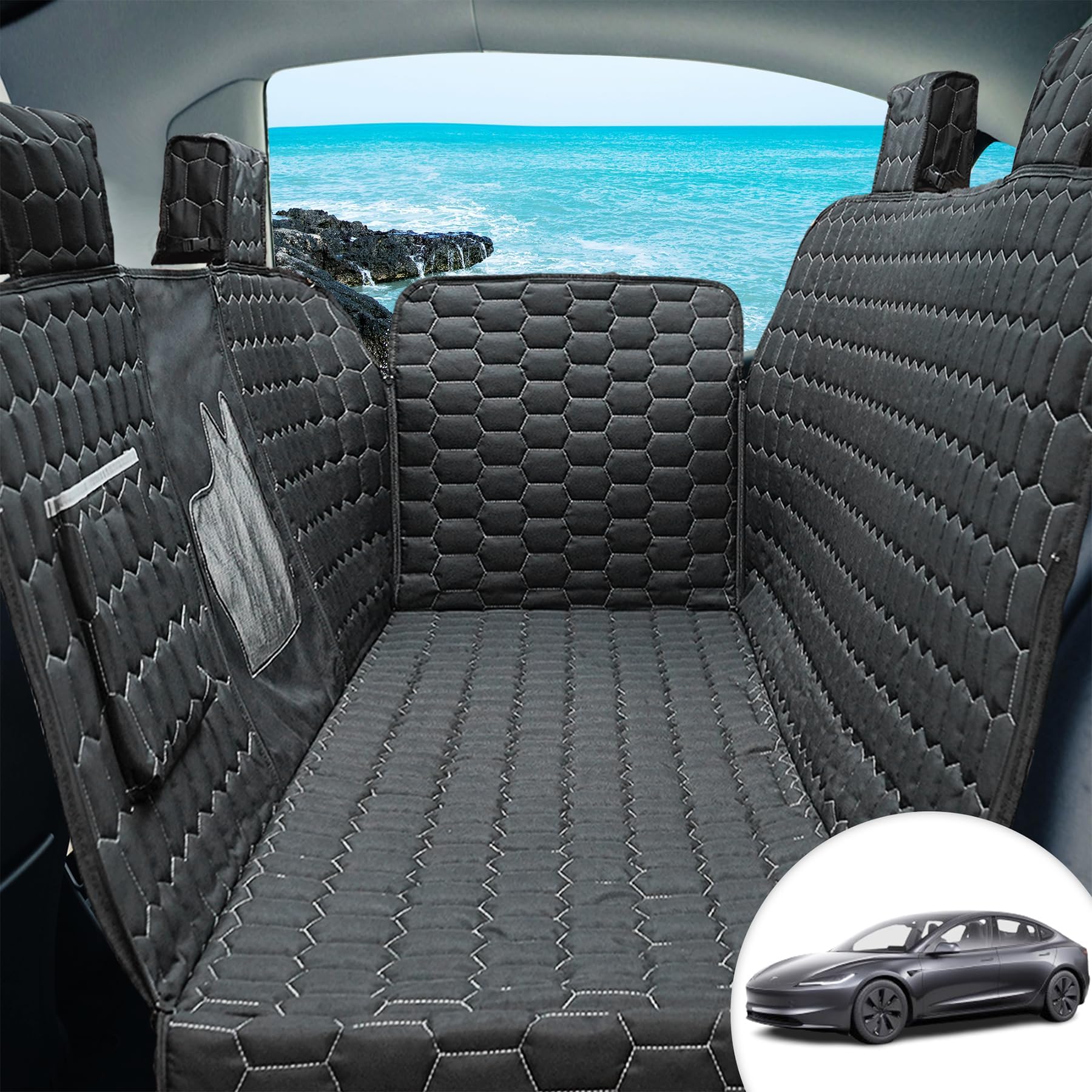 Think Design Deluxe Pet Car Seat Cover, Black Pet Supplies