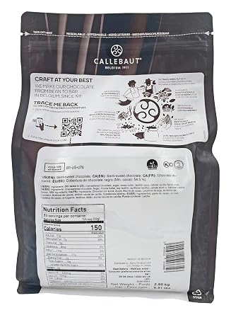 Belgian Chocolate Callets | 2 Pack of 5.51 Bags (2.5KG) (Dark Chocolate 811)