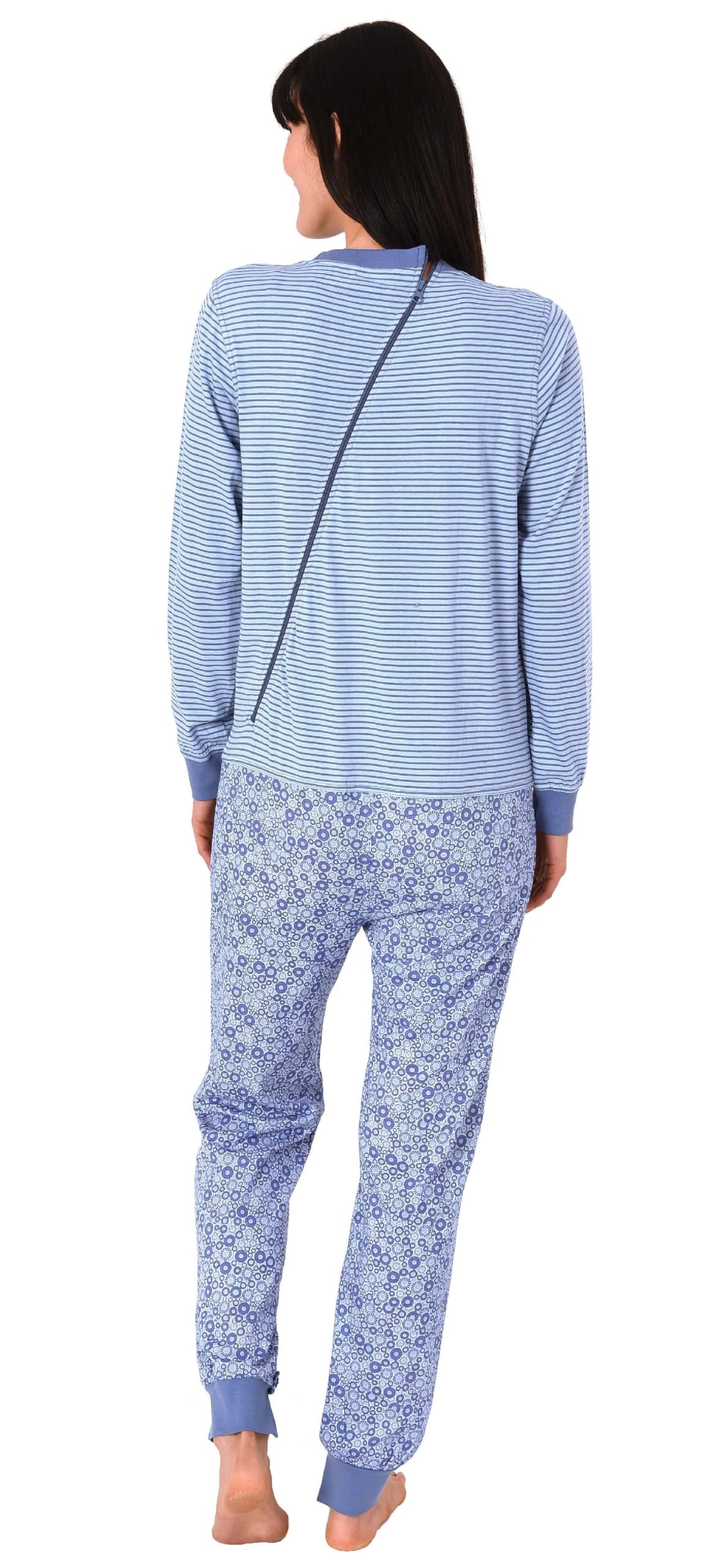 Normann Care Damen Pflegeoverall Langarm mit diagonalem Reißverschluss am Rücken und Bein 19127090838