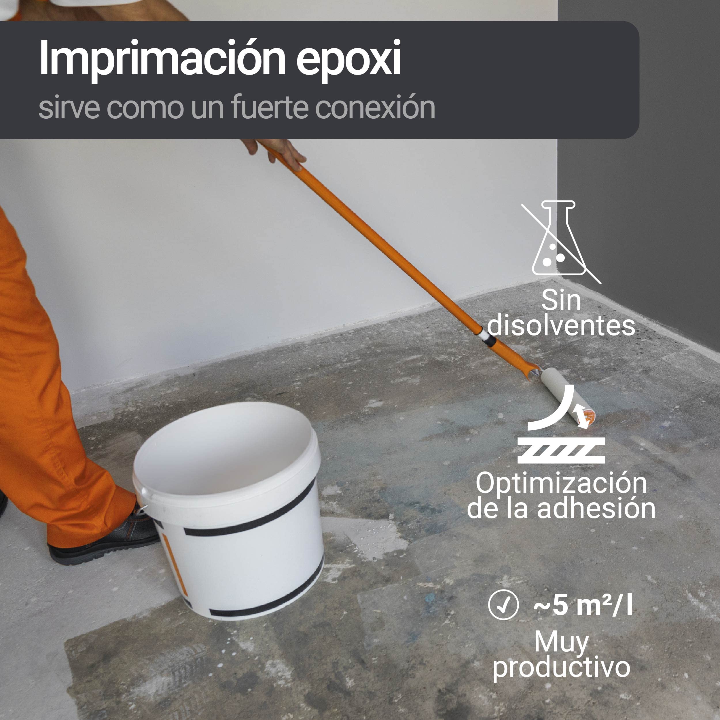 Imprimación de Hormigón, Yeso y Suelo de Resina Epoxi – Alta Adherencia W703-5kg