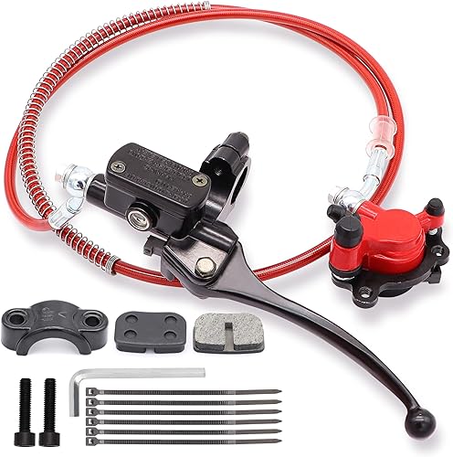 Kit de frenos de mini bicicleta mejorado, montaje de freno hidráulico a la izquierda de los manillares de 78 pulgadas, tubo de manguera de 50