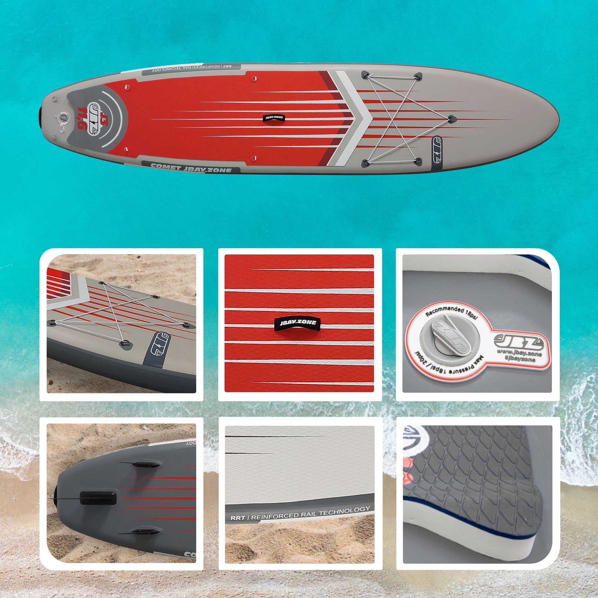 Tavola Stand Up Paddle SUP Gonfiabile JBAY.ZONE COMET J Advanced All Around