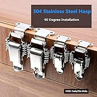 Vista 2 de 2 piezas de acero inoxidable de 90 grados 304 doble resorte cargado maleta caja de herramientas hardware bloqueo bloqueo cierre cierre hebilla