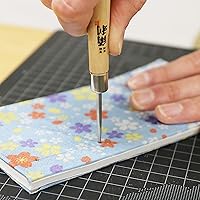 Vista 3 de KAKURI Herramienta de punzón para coser, raspar madera, cuero, punzón, encuadernación de libros, punzón afilado de acero inoxidable japonés