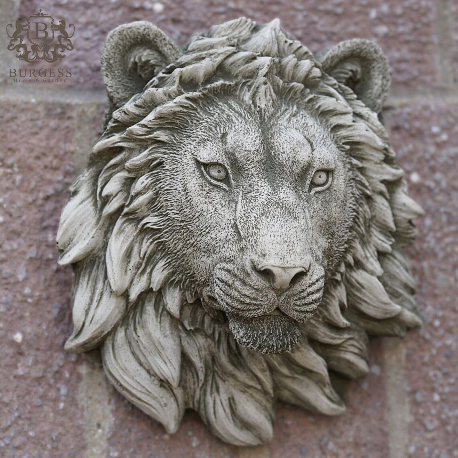 Placa colgante de cabeza de león | Adorno de jardín al aire libre de animales africanos