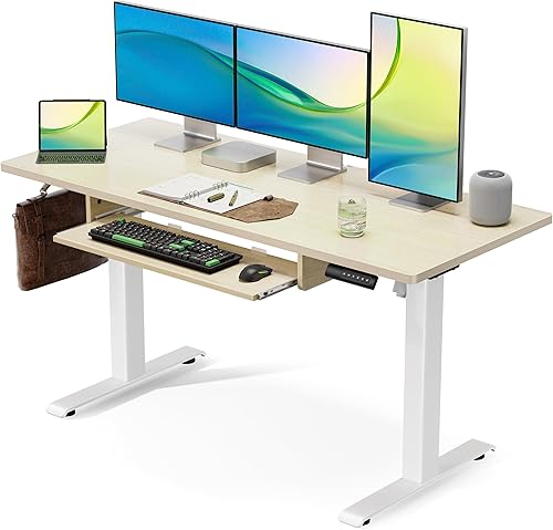 Miniatura 1 de Totnz TZESD14NTZ Escritorio de pie con teclado, 48 pulgadas, arce