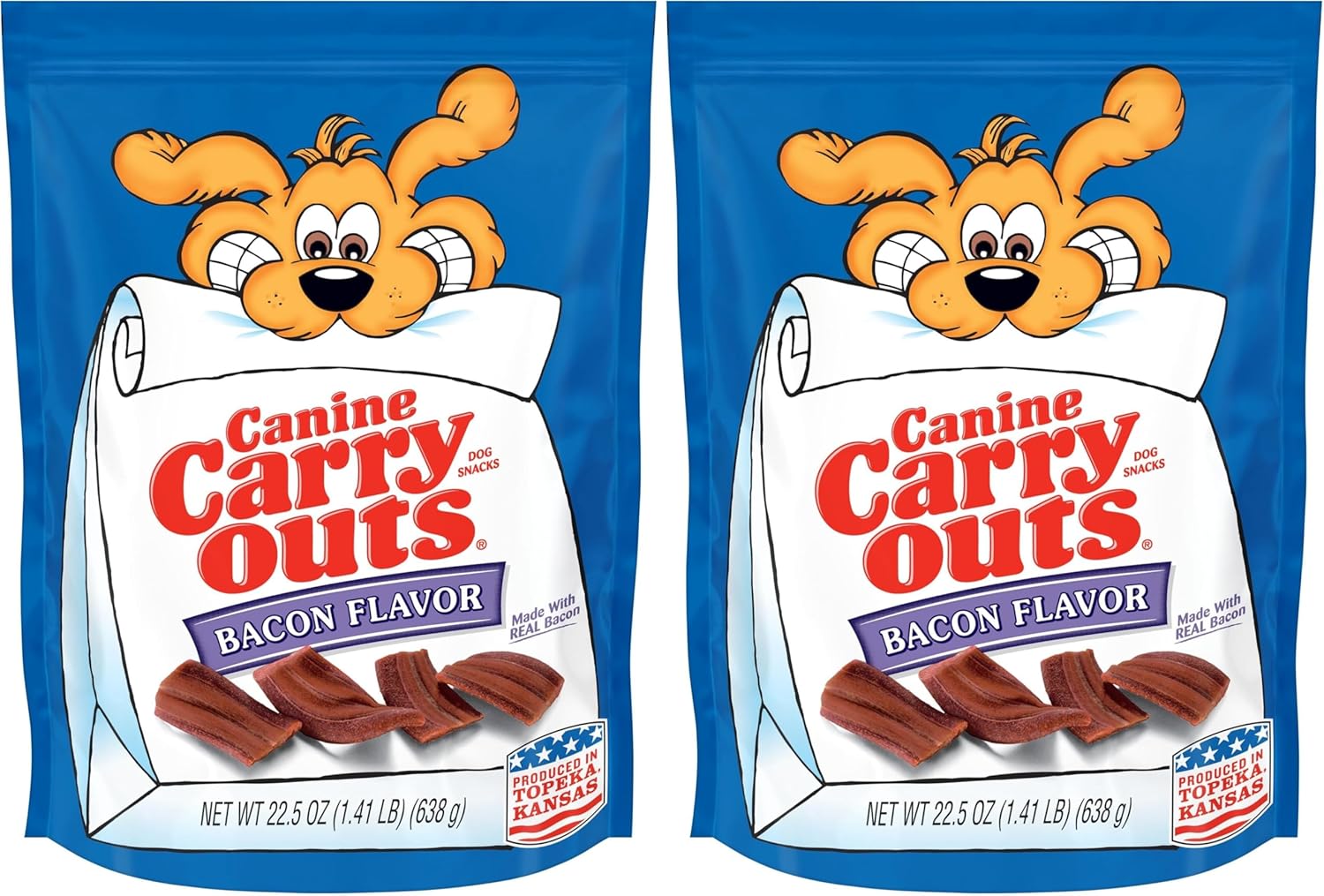 Canine Carry Outs Bacon Flavor Dog Treats, 22.5 Ounce Bag (Pack of 6)