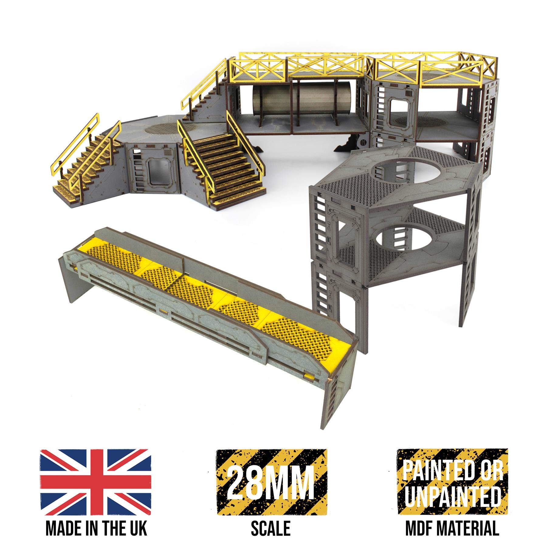 War World Gaming Industry of War Impianto di Stoccaggio Carburante Kit 3 Pre-Dipinto - Scala 28mm Wargame Terrain Diorama Modello Modellismo Miniature Fantascienza Gioco da Tavola Spedizione Tracciata