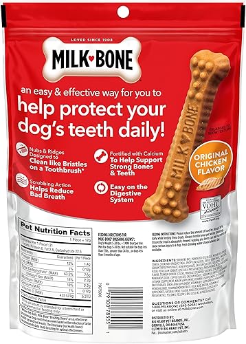 Miniatura 9 de Milk-Bone Original Brushing Chews, 18 mini golosinas dentales diarias para perros (paquete de 5)