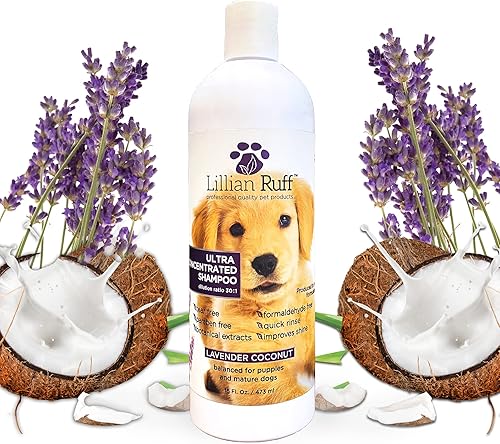 Lillian Ruff Champú de aseo profesional de alto concentrado para perros con aceites esenciales hidratantes - Concentración 301 para sistema de baño