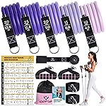 Resistance Bands with Handles for Women, 5 Level Exercise Bands Workout Bands for Physical Therapy, Yoga, Pilates, Door Anchor, Storage Pouch(Purple)