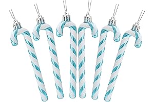 Christmas Concepts® 6-13cm Turquoise & White Glitter Candy Cane Christmas Tree Decorations/Ornaments