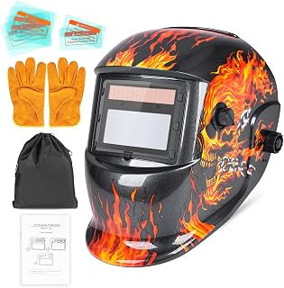 NDUUN True Color Auto Darkening Welding Helmet - Adjustable Shade DIN4/9-13, Solar Powered for TIG MIG ARC Welders
