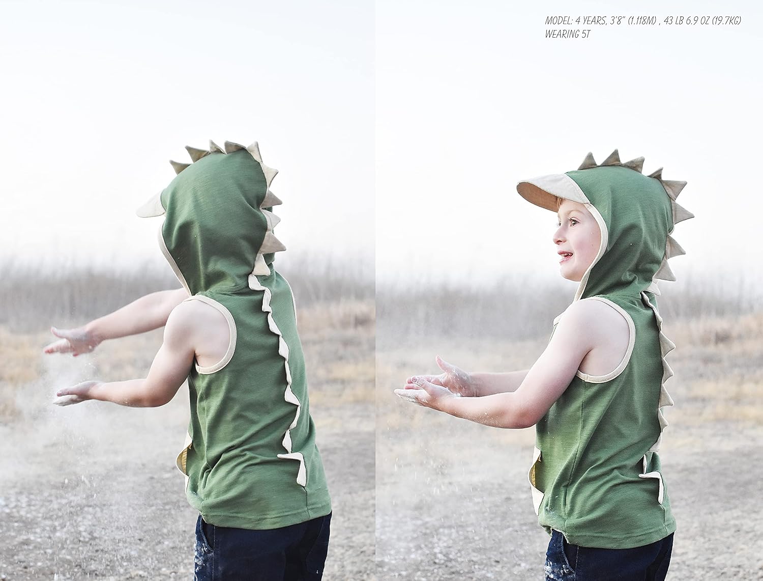 T-Rex Dino Kids Hoodie Tops for Boys, Girls 1-8 Years